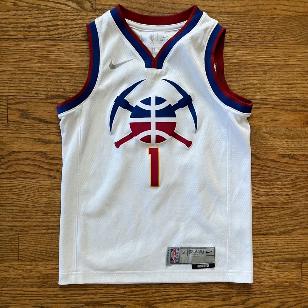 Nike Denver Nuggets Michael Porter Jr #1 Earned Edition Jersey Youth Small White